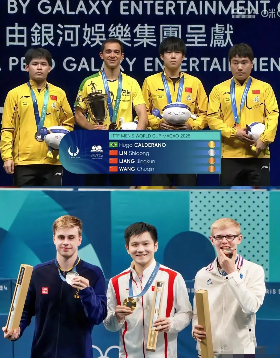 中国乒乓球队横扫法国乒乓球队，奥恰洛夫爆发神勇